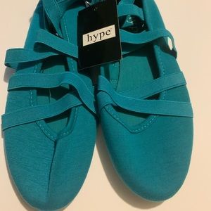 Cute ballet style shoes turquoise color